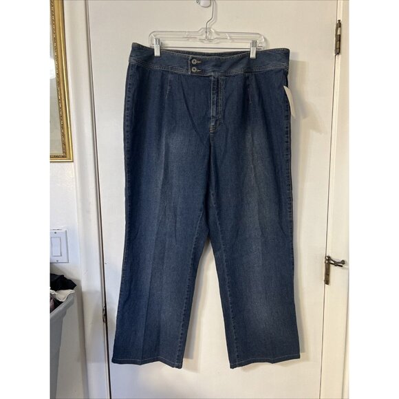 Liz Claiborne Classic Fit‎ Straight Slim Jeans Women's Blue EIMU6184 Sz 18W NWT - Picture 1 of 11